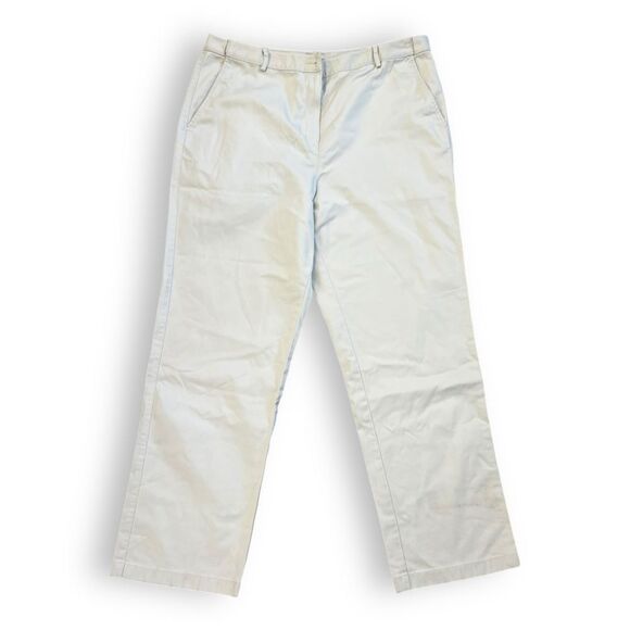 L.L. Bean Wrinkle-Free Bayside Pants High-Rise Straight-Leg Heritage Stone Sz 16 - Picture 1 of 9